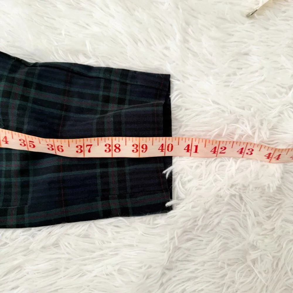 Women J Jill Premium Bi-Stretch Plaid Straight Leg Pants Blue and Green Size 6 - Picture 4 of 11